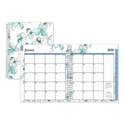View larger image of Lindley Monthly Planner, Lindley Floral Artwork, 10 x 8, White/Blue/Green Cover, 12-Month (Jan to Dec): 2024