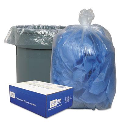View larger image of Linear Low-Density Can Liners, 45 gal, 0.63 mil, 40" x 46", Clear, 25 Bags/Roll, 10 Rolls/Carton