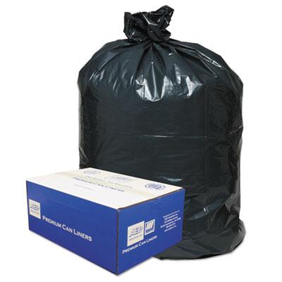 View larger image of Linear Low-Density Can Liners, 60 gal, 0.9 mil, 38" x 58", Black, 10 Bags/Roll, 10 Rolls/Carton