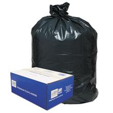 Linear Low-Density Can Liners, 60 gal, 0.9 mil, 38" x 58", Black, 10 Bags/Roll, 10 Rolls/Carton