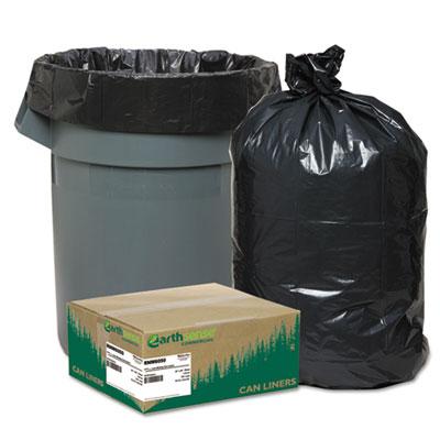 View larger image of Linear Low Density Recycled Can Liners, 60 gal, 1.25 mil, 38" x 58", Black, 10 Bags/Roll, 10 Rolls/Carton