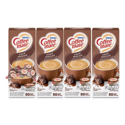 View larger image of Liquid Coffee Creamer, Cafe Mocha, 0.38 oz Mini Cups, 50/Box, 4 Boxes/Carton, 200 Total/Carton