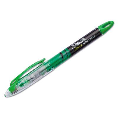 View larger image of Liquid Pen Style Highlighters, Chisel Tip, Fluorescent Green, Dozen