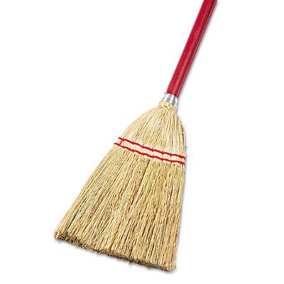 View larger image of Lobby/Toy Broom, Corn Fiber Bristles, 39" Wood Handle, Red/Yellow