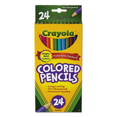 View larger image of Long-Length Colored Pencil Set, 3.3 mm, 2B, Assorted Lead and Barrel Colors, 24/Pack
