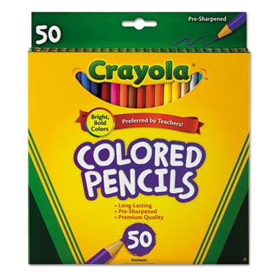 View larger image of Long-Length Colored Pencil Set, 3.3 mm, 2B (#1), Assorted Lead/Barrel Colors, 50/Box