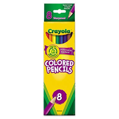 View larger image of Long-Length Colored Pencil Set, 3.3 mm, 2B, Assorted Lead and Barrel Colors, 8/Pack