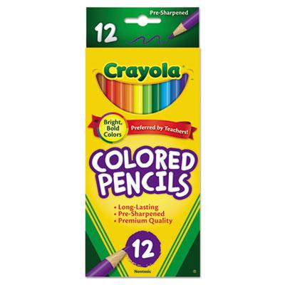 View larger image of Long-Length Colored Pencil Set, 3.3 mm, 2B, Assorted Lead and Barrel Colors, Dozen