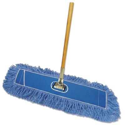 View larger image of Looped-End Dust Mop Kit, 36 x 5, 60" Metal/Wood Handle, Blue/Natural