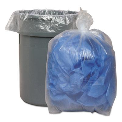 View larger image of Recycled Low-Density Polyethylene Can Liners, 33 gal, 1.1 mil, 33" x 39", Clear, 10 Bags/Roll, 10 Rolls/Carton