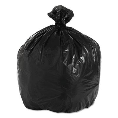 View larger image of Recycled Low-Density Polyethylene Can Liners, 33 gal, 1.6 mil, 33" x 39", Black, 10 Bags/Roll, 10 Rolls/Carton