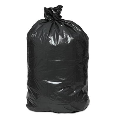 View larger image of Recycled Low-Density Polyethylene Can Liners, 45 gal, 0.8 mil, 40" x 48", Black, 10 Bags/Roll, 10 Rolls/Carton