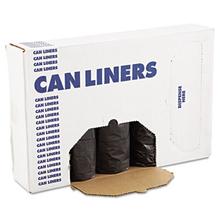 Low-Density Waste Can Liners, 60 gal, 0.65 mil, 38" x 58", Black, 25 Bags/Roll, 4 Rolls/Carton