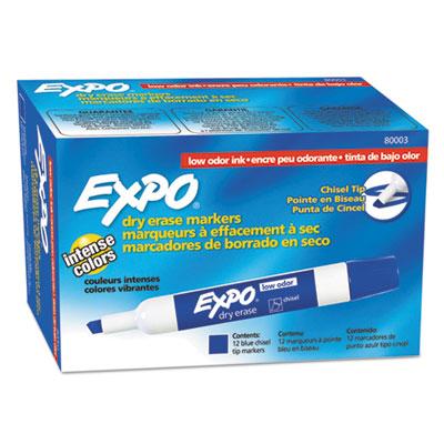 View larger image of Low-Odor Dry-Erase Marker, Broad Chisel Tip, Blue, Dozen
