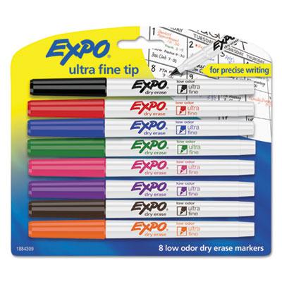 View larger image of Low-Odor Dry-Erase Marker, Extra-Fine Bullet Tip, Assorted Colors, 8/Set
