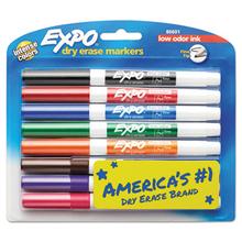 Low-Odor Dry-Erase Marker, Fine Bullet Tip, Assorted Colors, 8/Set