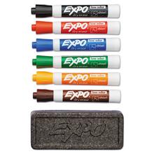 Low-Odor Dry Erase Marker & Organizer Kit, Broad Chisel Tip, Assorted Colors, 6/Set