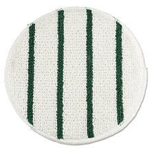 Low Profile Scrub-Strip Carpet Bonnet, 19" Diameter, White/Green, 5/Carton