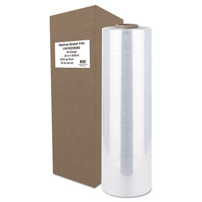 View larger image of Machine Stretch Film, 20" x 5,000 ft, 20.3 mic, (80-Gauge), Clear