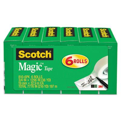 View larger image of Magic Tape Refill, 1" Core, 0.75" x 36 yds, Clear, 6/Pack