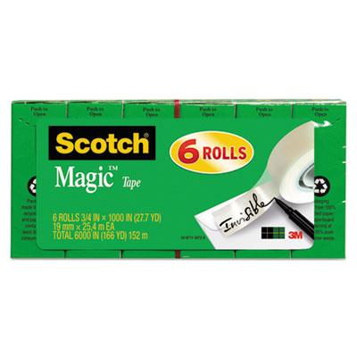 View larger image of Magic Tape Refill, 1" Core, 0.75" x 83.33 ft, Clear, 6/Pack