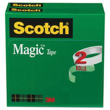 Magic Tape Refill, 3" Core, 0.75" x 72 yds, Clear, 2/Pack