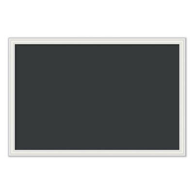 View larger image of Magnetic Chalkboard with Decor Frame, 30 x 20, Black Surface, White Wood Frame