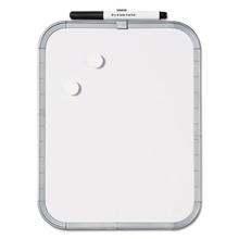Magnetic Dry Erase Board, 11 x 14, White Surface, White Plastic Frame