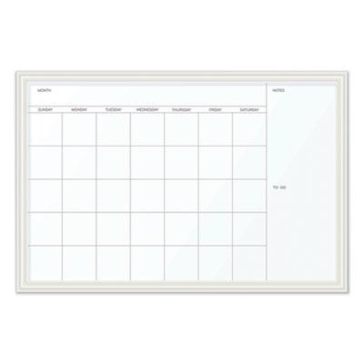 View larger image of Magnetic Dry Erase Calendar with Decor Frame, One Month, 30 x 20, White Surface, White Wood Frame