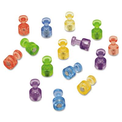 View larger image of Magnetic "Push Pins", 0.75" Diameter, Assorted Colors, 20/Pack