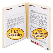 Manila End Tab 2-Fastener Folders with Reinforced Tabs, 1.5" Expansion, Straight Tab, Letter Size, 14 pt. Manila, 50/Box