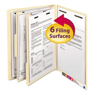View larger image of Manila End Tab Classification Folders, 2" Expansion, 2 Dividers, 6 Fasteners, Letter Size, Manila Exterior, 10/Box