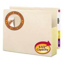 Manila End Tab File Pockets with Tear Resistant Gussets, 3.5" Expansion, Letter Size, Manila, 10/Box