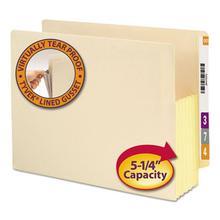 Manila End Tab File Pockets with Tear Resistant Gussets, 5.25" Expansion, Letter Size, Manila, 10/Box