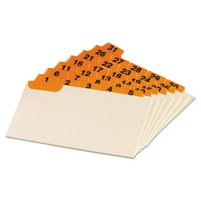 View larger image of Manila Index Card Guides with Laminated Tabs, 1/5-Cut Top Tab, 1 to 31, 3 x 5, Manila, 31/Set