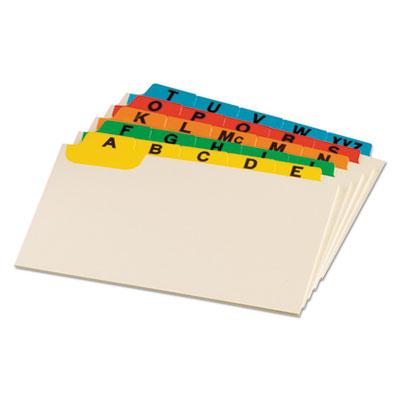 View larger image of Manila Index Card Guides with Laminated Tabs, 1/5-Cut Top Tab, A to Z, 4 x 6, Manila, 25/Set
