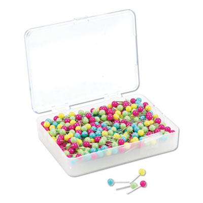 View larger image of Map Push Pins, Plastic, Assorted, 0.5", 300/Pack