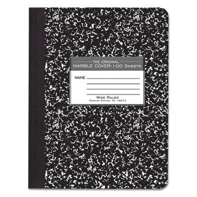 View larger image of Marble Cover Composition Book, Wide/Legal Rule, Black Marble Cover, (100) 9.75 x 7.5 Sheets