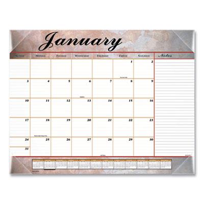 View larger image of Marbled Desk Pad, Marbled Artwork, 22 x 17, White/Multicolor Sheets, Clear Corners, 12-Month (Jan to Dec): 2024