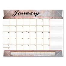 Marbled Desk Pad, Marbled Artwork, 22 x 17, White/Multicolor Sheets, Clear Corners, 12-Month (Jan to Dec): 2024
