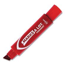 MARKS A LOT Extra-Large Desk-Style Permanent Marker, Extra-Broad Chisel Tip, Red