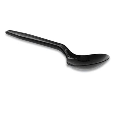 View larger image of Meadoware Cutlery, Soup Spoon, Medium Heavy Weight, Black, 1,000/Carton