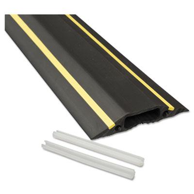View larger image of Medium-Duty Floor Cable Cover, 3.25 x 0.5 x 6 ft, Black with Yellow Stripe