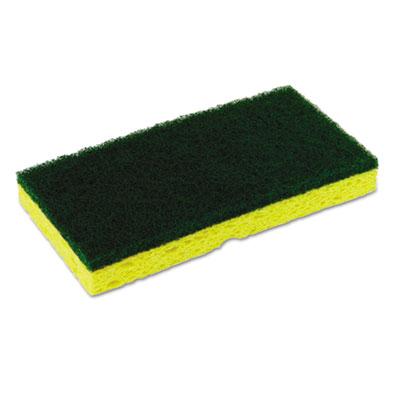 View larger image of Medium-Duty Scrubber Sponge, 3 1/8 x 6 1/4 in, Yellow/Green, 5/PK, 8 PK/CT