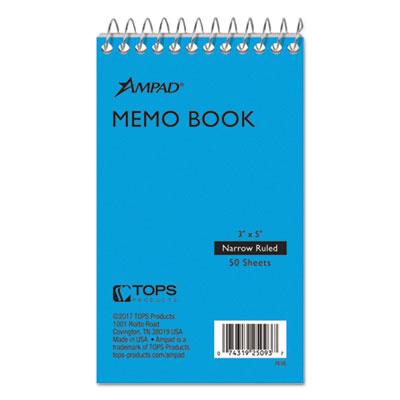 View larger image of Memo Pads, Narrow Rule, Randomly Assorted Cover Colors, 50 White 3 X 5 Sheets