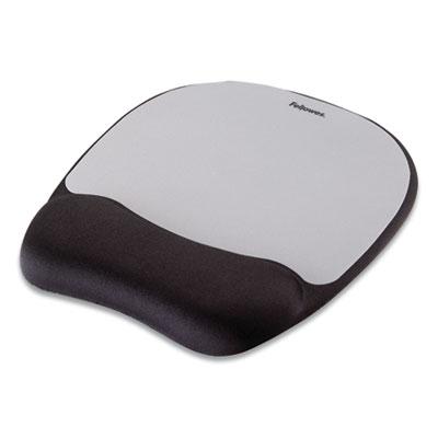 View larger image of Memory Foam Mouse Pad Wrist Rest, 7 15/16 x 9 1/4, Black/Silver
