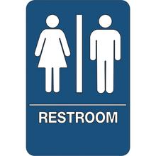 "Men/Women Restroom" ADA Compliant Plastic Sign