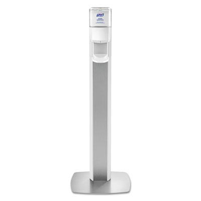 View larger image of Messenger Es6 Floor Stand With Dispenser, 1,200 Ml, 13.16 X 16.63 X 51.57, Silver/white
