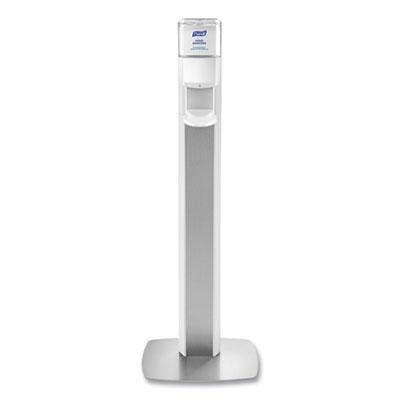 View larger image of MESSENGER ES8 Silver Panel Floor Stand with Dispenser, 1,200 mL, 16.75 x 6 x 40, Silver/White
