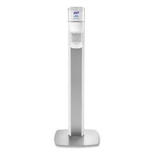 MESSENGER ES8 Silver Panel Floor Stand with Dispenser, 1,200 mL, 16.75 x 6 x 40, Silver/White